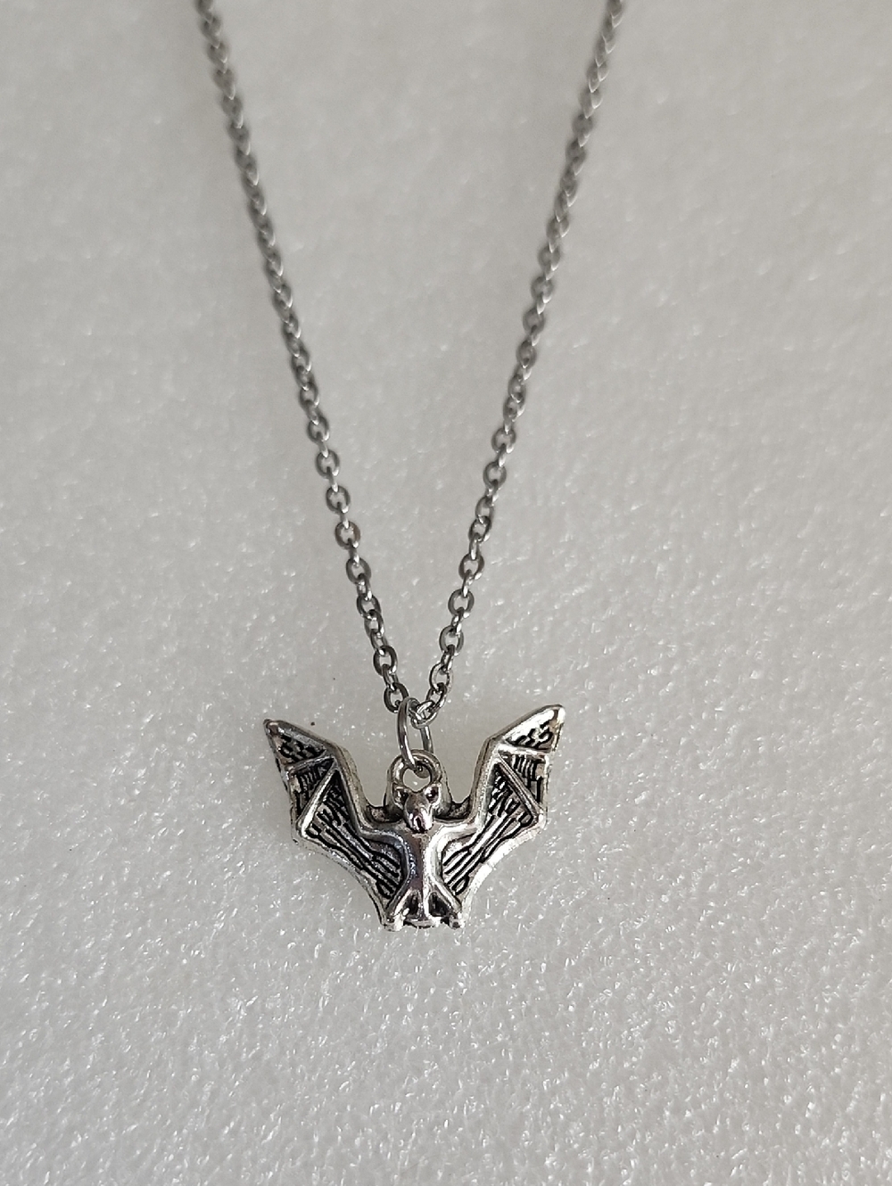 Hand Crafted Silver Bat Pendant Necklace
